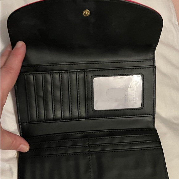 Trina Turk Black Multicolor Confetti Wallet with Hot Pink Flap - Picture 3 of 7